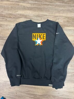 Nike Black Crewneck with Multicolor Star Logo